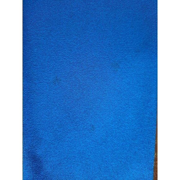 Vintage Misook L Blue Long Sleeve Open Front Jacket Black White Trim FLAW - Picture 6 of 9